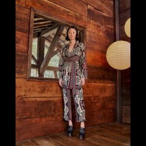 NWT Farm Rio Passion Scarf black pants size XL reg $175